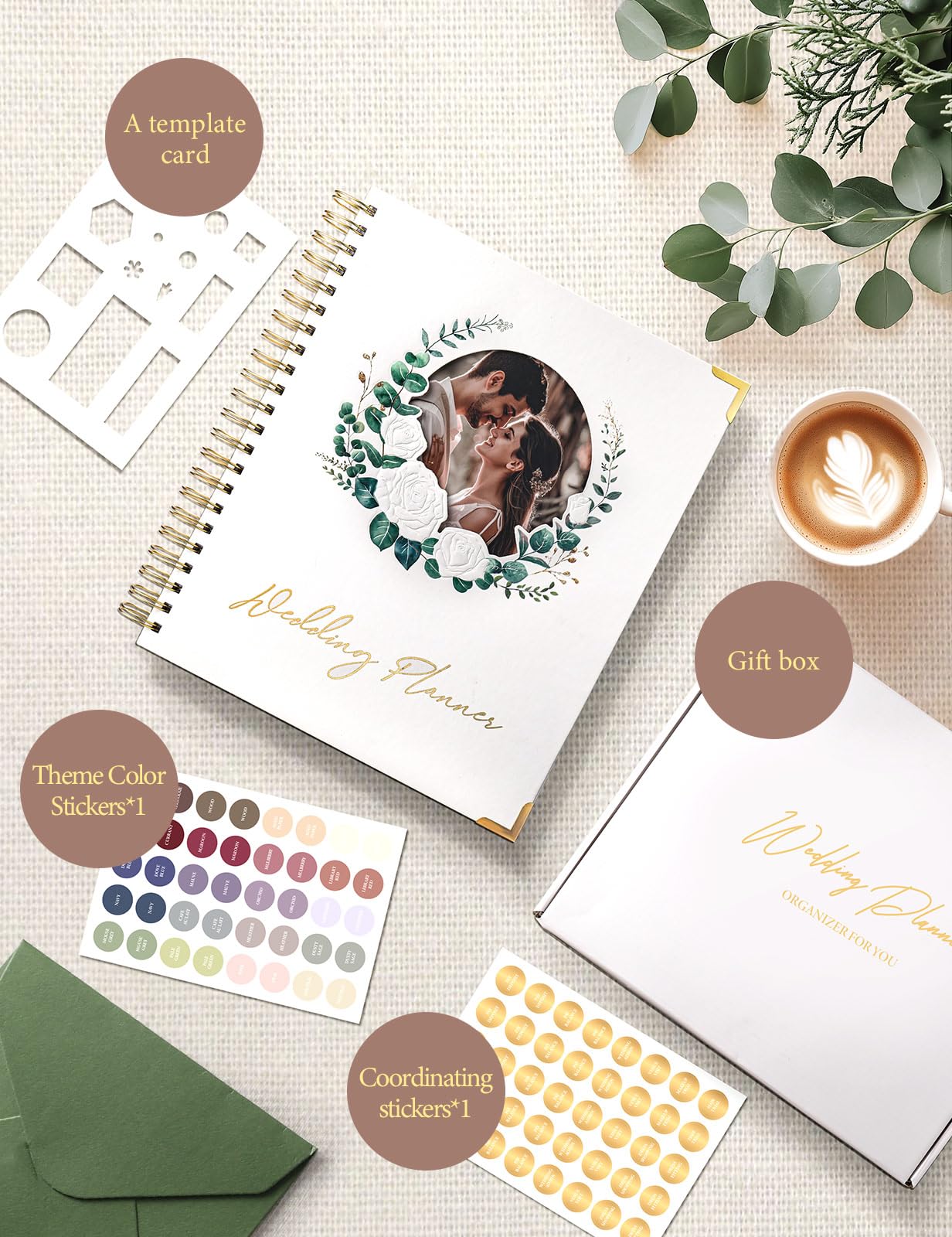 Wedding Planner Book and Organiser for Weddings: Engagement Gifts for Couples With Interchangeable Photo Cover - Wedding Gifts for Bride With Checklists, Budget Tracker, Guest List & Timeline 11.5 * 10.5in