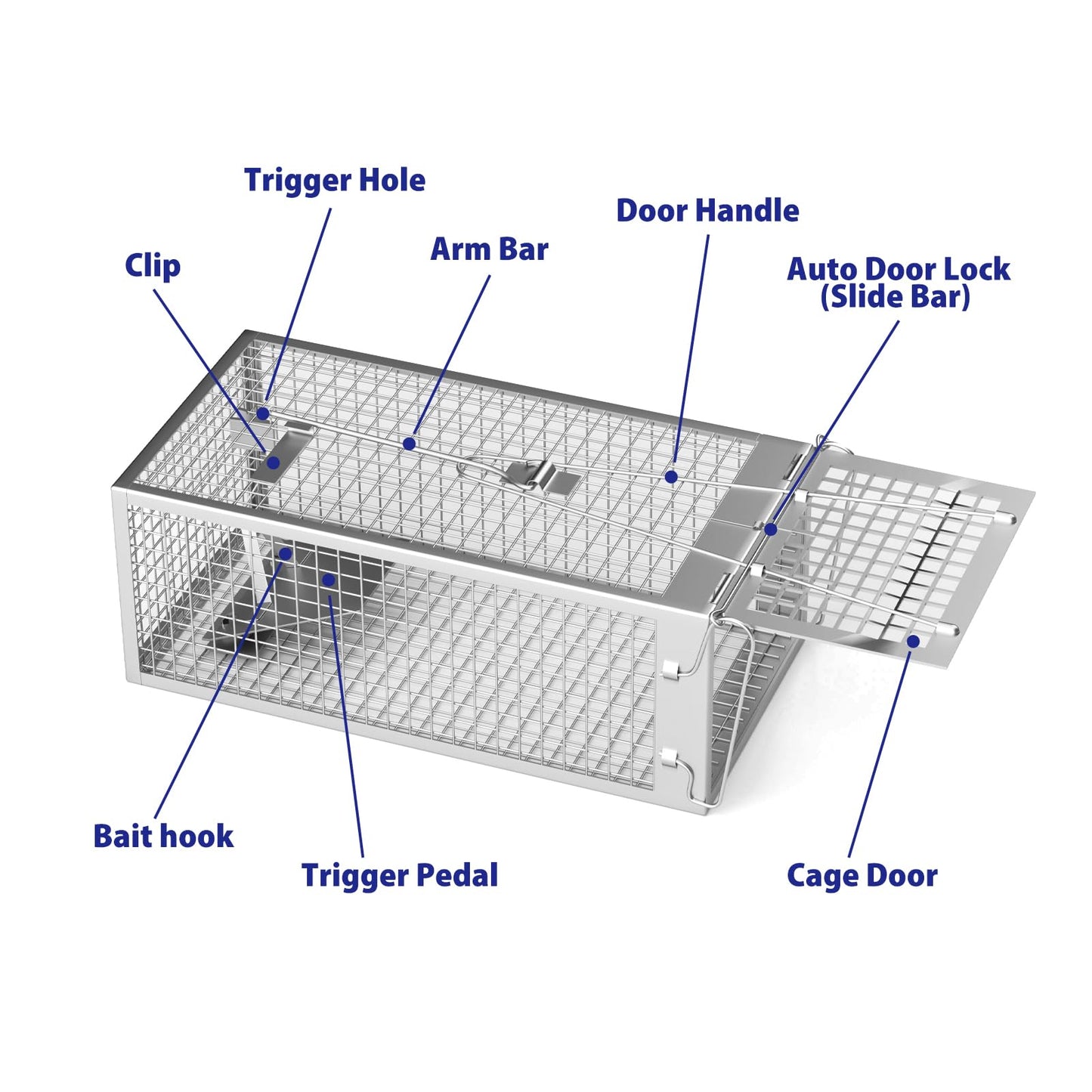 WEIANG Mouse Trap Humane Chipmunk Cage Trap for Indoors and Outdoors, Rat Trap No Kill Live Catch and Release 1pc - Reusable,Mouse,Mice,Chipmunks,Voles,Hamsters,Weasel and More Rodents