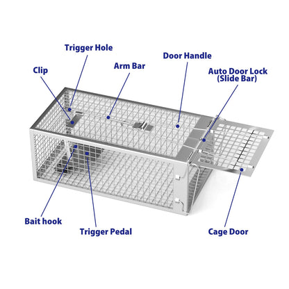 WEIANG Mouse Trap Humane Chipmunk Cage Trap for Indoors and Outdoors, Rat Trap No Kill Live Catch and Release 1pc - Reusable,Mouse,Mice,Chipmunks,Voles,Hamsters,Weasel and More Rodents