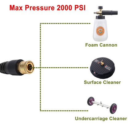 PWACCS Pressure Washer Gun Adapter Kit – Power Washer Gun Fittings with 1/4" Quick Connect Socket – 5 Spray Nozzles Include – Compatible with Ryobi, Powerclean, Portland and Husky