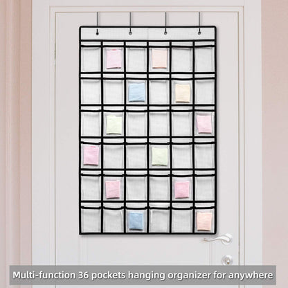SAVERHO Classroom Pocket Chart for Cell Phones,36 Clear Pocket Chart for Calculator Holder with 36 Number Sticker (White)