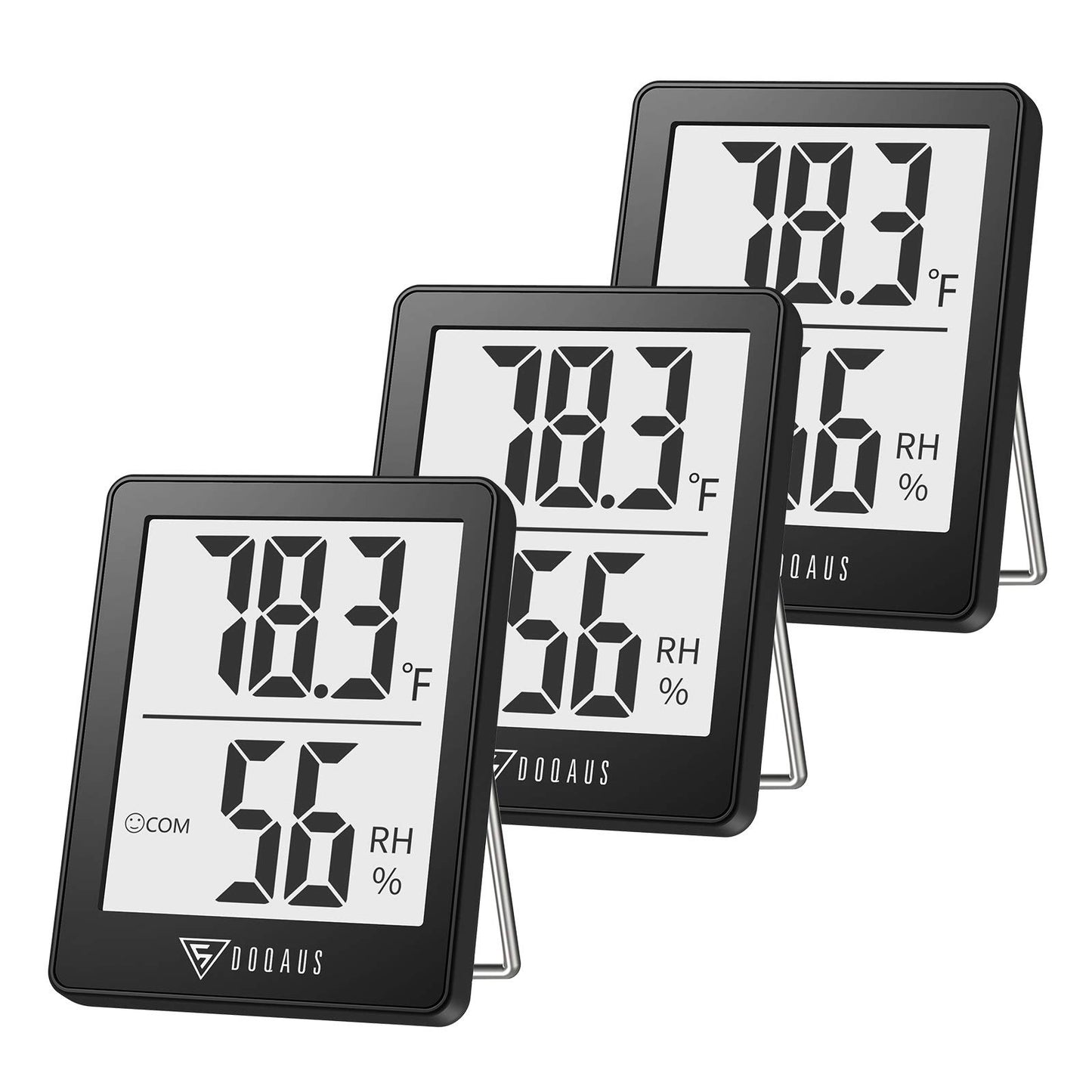 DOQAUS Digital Hygrometer [3 Pack], Indoor Thermometer, Room Thermometer and Humidity Meters with Accurate Temperature Humidity Monitor Gauge for House, Baby Room, Greenhouse, Home, Gifts