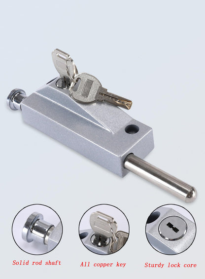 PINGPINGXIE Patio Door Lock，Sliding Patio Door Keyed with Bolt Lock ，1Set Sliding Door Lock for Window Glass Patio Doors Auxiliary Security Lock, 2 Keys Included (Silver)