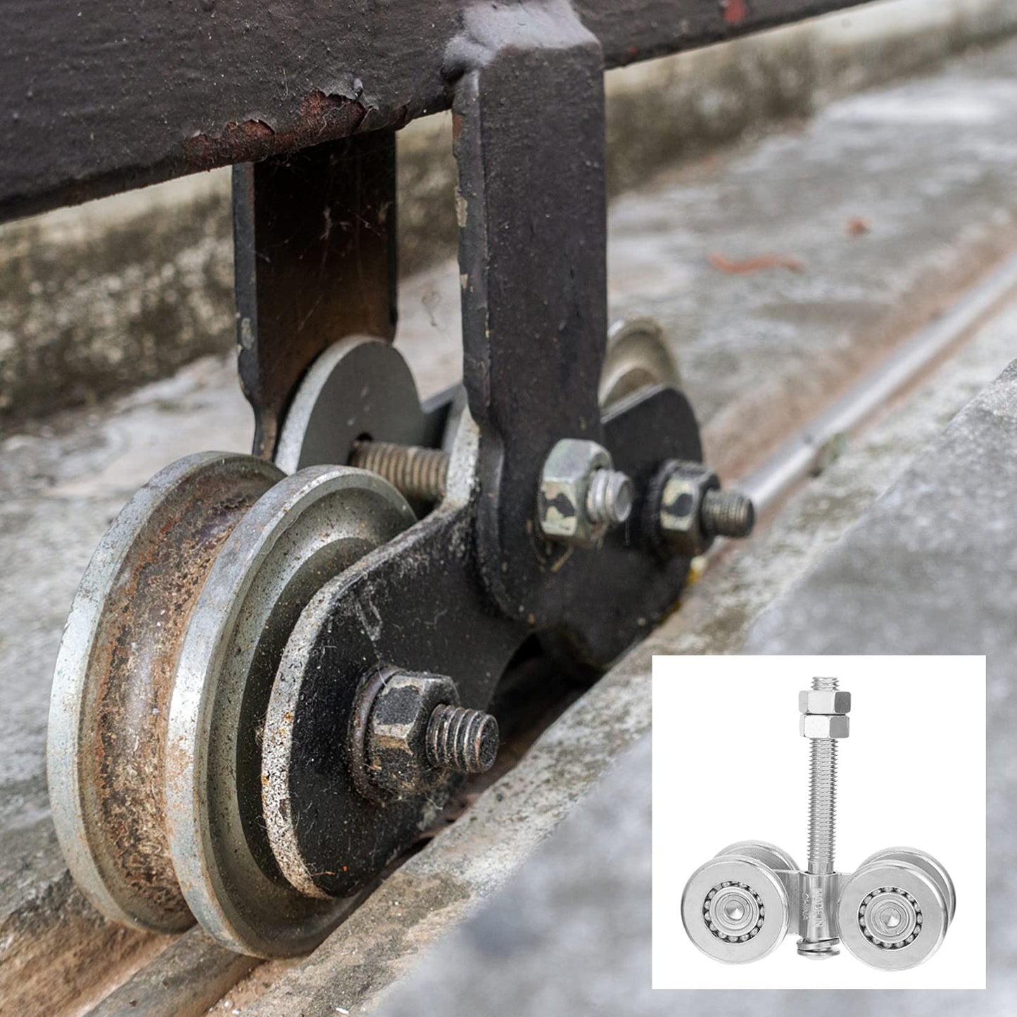 iplusmile Sliding Door Roller 4.33 Inch Steel Track Roller Wheel for Industrial Sliding Doors Heavy Duty Barn Door Pulley Replacement with Durable Hanging Wheel