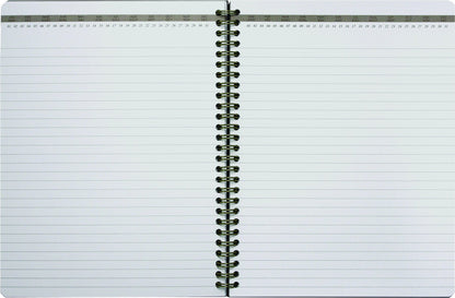 Cambridge Business Notebook, 7-1/2" x 9-1/2", Work Style Notes, Soft Touch Cover, Twin Wirebound, Lay Flat, 160 Pages/80 Sheets, Black Cover (06968)