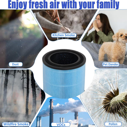 2 Pack AP0601 Replacement Filters Compatible with AIRTOK Air Purifier, Part # AP0601-RF, 4-in-1 H13 True HEPA Filters, High-Efficiency Activated Carbon Filter With 10* Aroma Pads