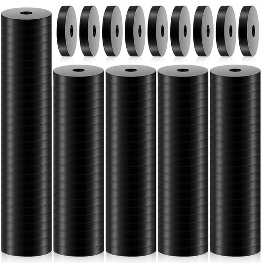 Supkiir 200Pack Rubber Flat Washers 1” OD x 1/4” ID x 1/8” Thickness, Heavy Duty Abrasion Resistant Black Faucet Washers Spacer for Automotive Construction Electronics Marine Plumbing