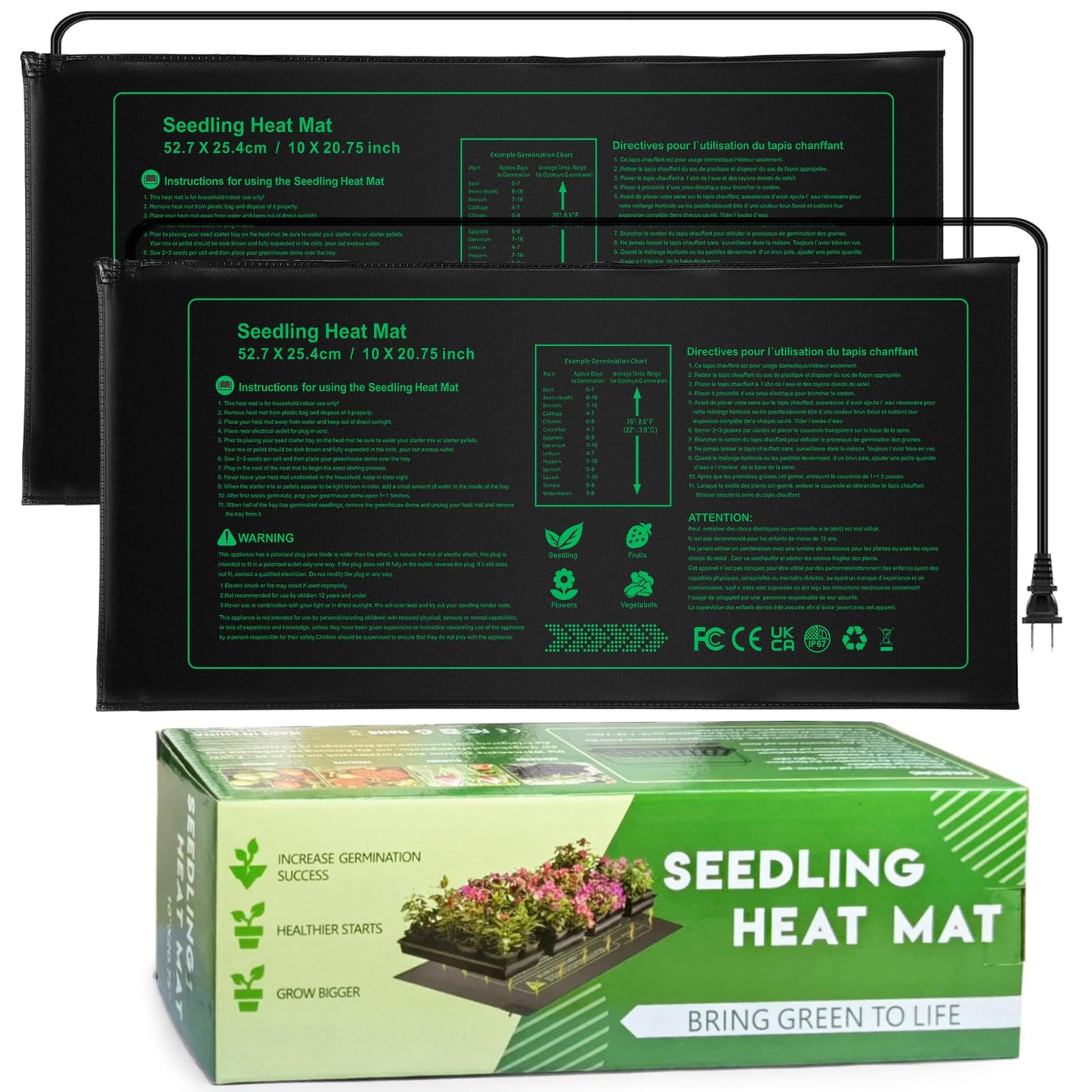 Seedling Heat Mat, NAMO-TEK Durable Waterproof Seed Germination Heating Mat, Warm Hydroponic Heating Pad