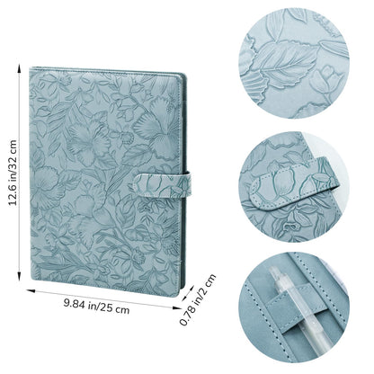 VANRA Padfolio Portfolio Binder Faux Leather Interview Resume Folder with Notepad, Document Organizer Card Holder, Letter-Sized Notepad Portfolio Organizer for Business School Office (Blue)