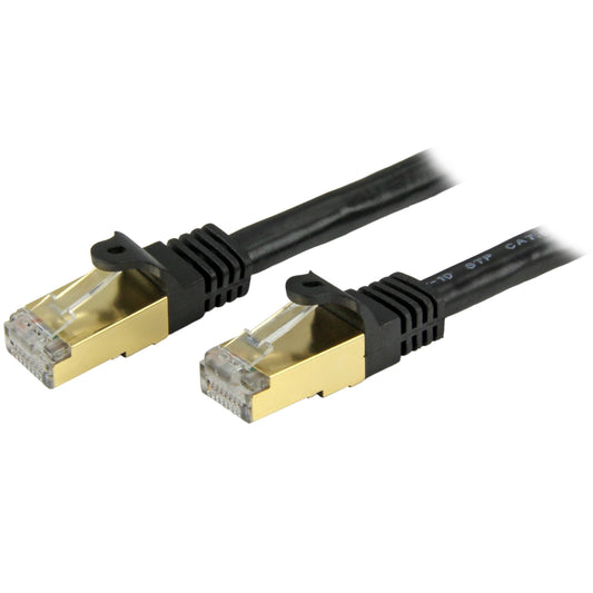 StarTech.com 10 ft CAT6a Ethernet Cable - 10 Gigabit Shielded Snagless RJ45 100W PoE Patch Cord - 10GbE STP Category 6a Network Cable w/Strain Relief - Black Fluke Tested UL/TIA Certified (C6ASPAT10BK)