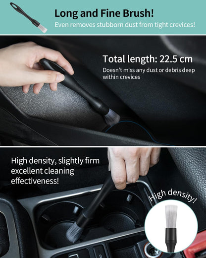 AX2V 7Pcs Car Interior Detailing Cleaning Kit, Detailing Brush Set,Clean Gel, Wash Kit, Cleaning Tools for Car,Keyboard and Interior Cleaning