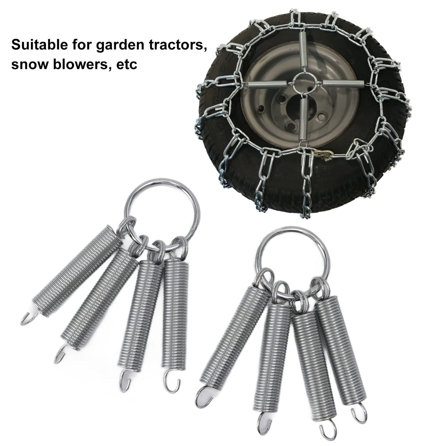 CHICIRIS Tire Chain Tensioner, 1 Pair Quad Tire Chains Tightener, fit 26x12x12 20x8x8 Garden Tractors, Riders, Snowblower