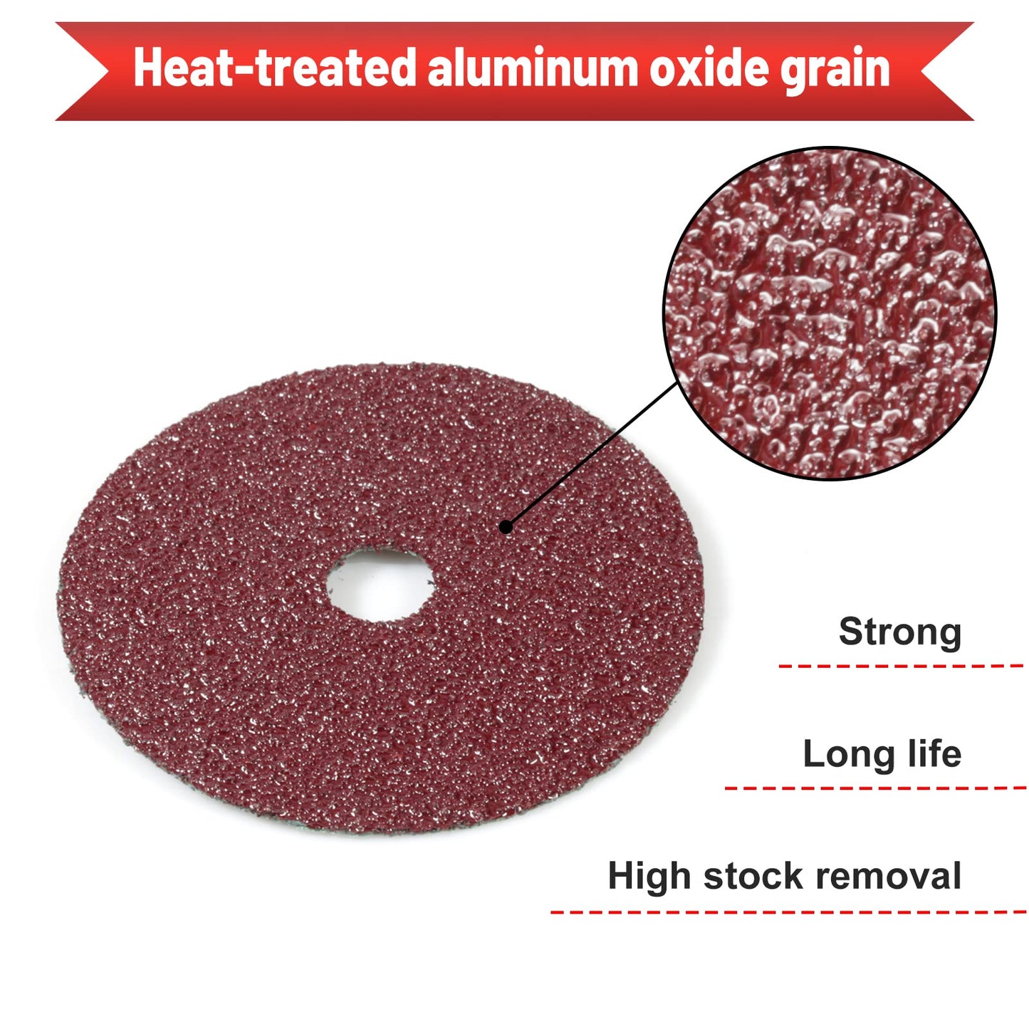 SPEEDWOX 25pcs 36 Grit Aluminum Oxide Resin Fiber Sanding and Grinding Discs, 5-Inch x 7/8-Inch Center Hole Abrasive Disc for Angle Grinders