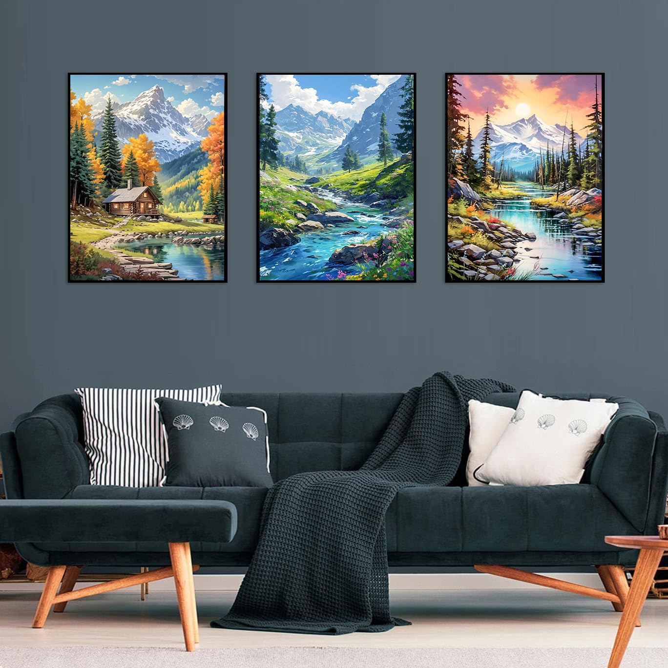 3 Pack Diamond Painting Kits for Adults, 5D Landscape Diamond Art Kits for Beginner, DIY Full Drill Gem Art Kits for Home Decor Wall Art and Crafts 12x16 Inch