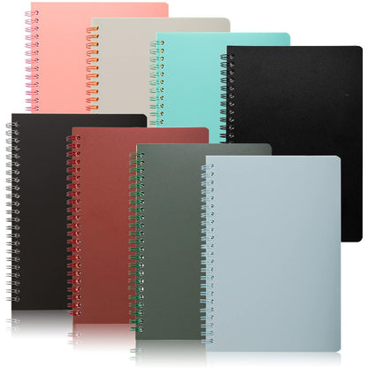 Dicunoy 8 Pack Spiral Notebooks, A5 Ruled Journals Notebooks 80 Sheets with Thick Plastic Hardcover, Cute Thick Notepads for Work, Teacher, Students, School, Women,7 Colors, 8.3" x 5.7"