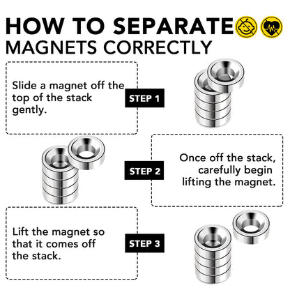 DIYMAG Disc Magnets, Permanent Rare Earth Countersunk Hole Magnets for Refrigerator, DIY, Science, Crafts, Office- 80 PCS