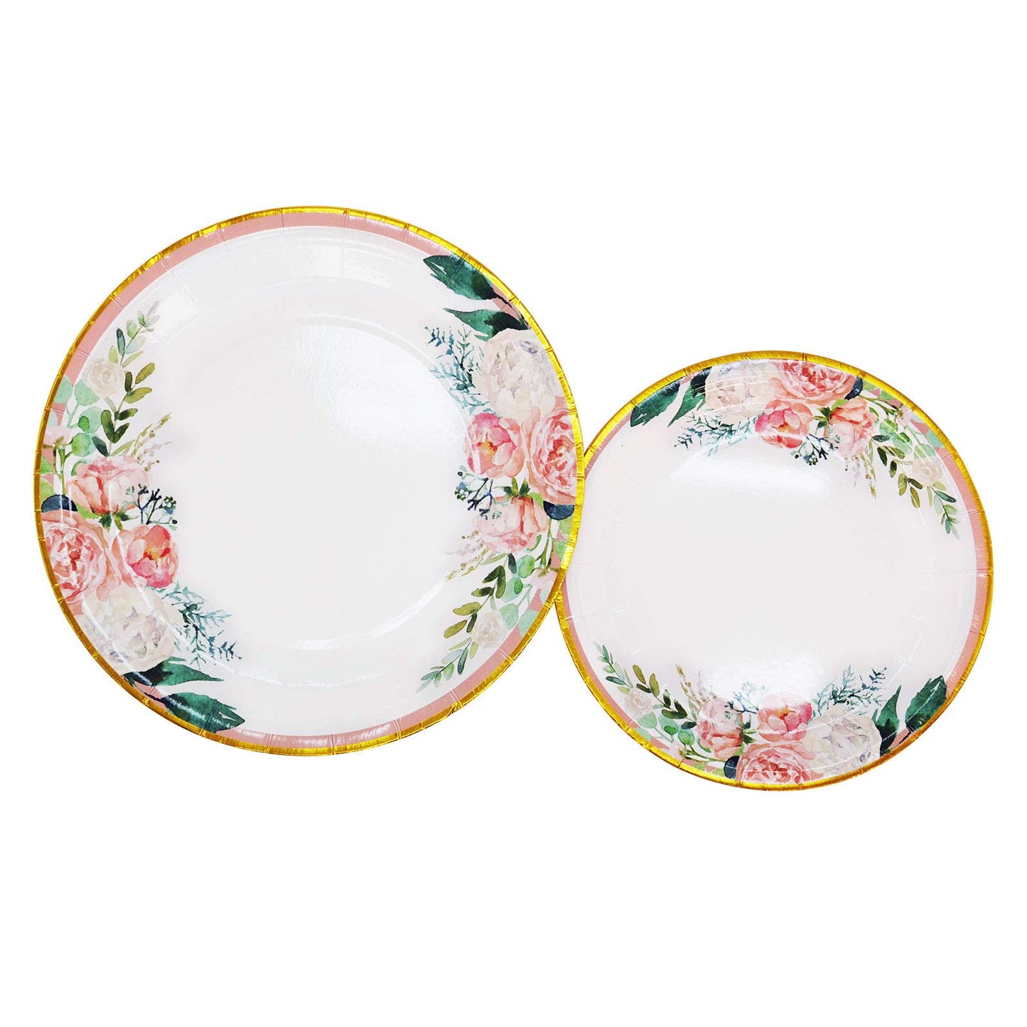 Boosolo Floral Party Supplies paper plates and Napkins Sets for 24 Guest-Include Floral Disposable Paper Plates,Cups,Napkin forr Bridal Shower,Birthday,Wedding,Bachelorette party Supplies