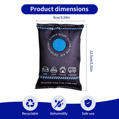 4Pcs Dehumidifier Bags for Car, 2026 New Reusable Moisture Absorber Pack, Car Dehumidification Silicone for Home, Car, Basement, RV, Boats, Closet Vehicles to Prevent Damp