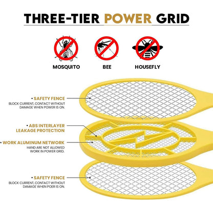 2 Pack Zapper Electric Zapper - Indoor Outdoor Zapping Racket for Control - Safe to Touch with 3-Layer Safety Mesh