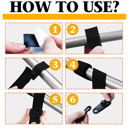 30Pcs Upgraded Adjustable Length Pool Solar Cover Reel Strap Pool Cover Reel Attachment Straps Pool Reel Strap Kit Including 10 Solar Cover Reel Blanket Straps with Hooks,10 Clamps,10 Touch Fastener