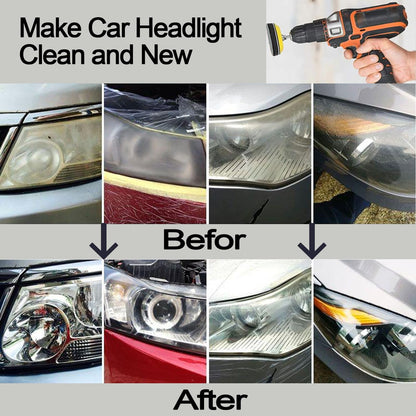 3 Inch Sanding Disc Drill Polishing Kit Sanding Attachment, 158 Pcs Wet Dry Car Headlight Restoration Kit Hook and Loop Sandpaper with 1/4" Shank, Backing Pads, Interface Pads and Polishing Pads