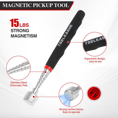 TOOLEAGUE 4Pcs Collapsible Magnetic Parts Tray Set with 15Lb Magnetic Pickup Pen,4.5" Square Silicone Foldable Tool for Organizing Screw Bolts Nuts Washers Pins and Other Small Metal Parts