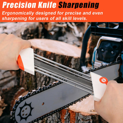 2 in 1 Chainsaw Chain Sharpener for Stihl .325 LP Chain Saw, Easy File Chainsaw Sharpening Tool (3/16" File)