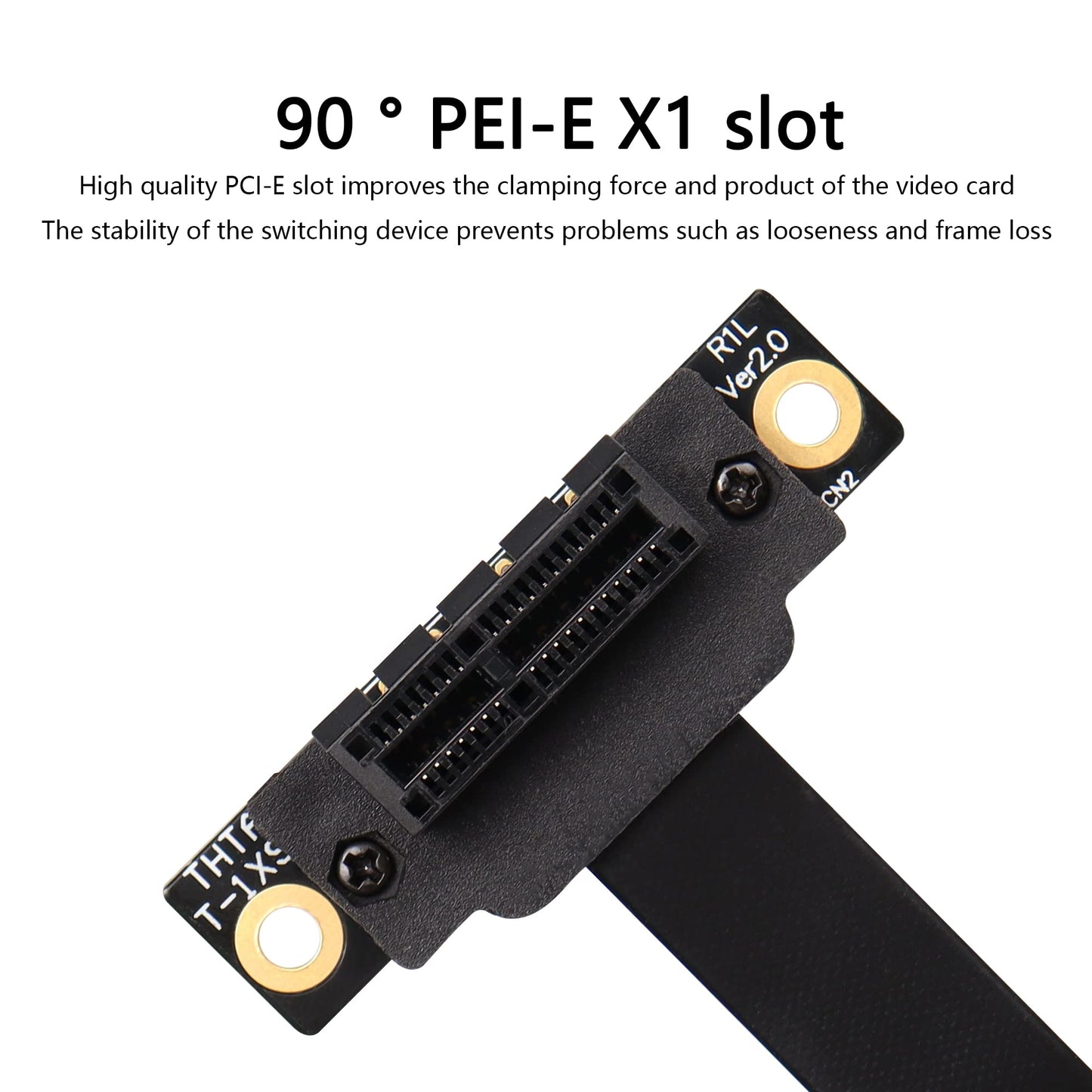 SinLoon PCIE 3.0 Extension Cable,36PIN 1X Extension Cable, 90 Degree PCI Express 1X Extend Card,for 1U,2U Chassis (15cm, Black)