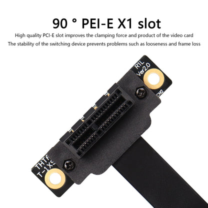 SinLoon PCIE 3.0 Extension Cable,36PIN 1X Extension Cable, 90 Degree PCI Express 1X Extend Card,for 1U,2U Chassis (15cm, Black)