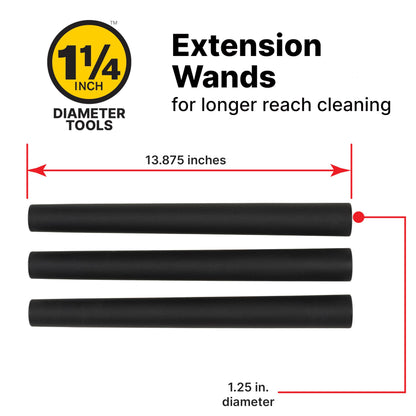 Shop-Vac 906-14 1.25-Inch Extension Wands, 3-Piece