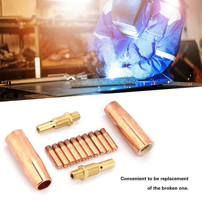 AUNMAS 14 Pcs Welding Tips, 180 kp 3076 Copper Nozzle Diffuser Tip Set tip 11 35 0.035"(0.9mm) Torch Tip Nozzle Diffuser Nozzle Diffuser Tip Welding Tips