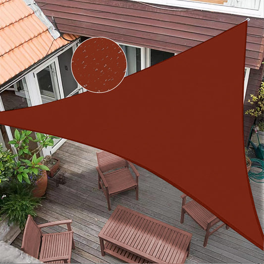 Sun Shade Sail, 12'x12'x12' 95% Sunscreen Anti UV Water Resistance Oxford Cloth Triangle Sun Shade Sail, Awning Shade for Outdoor Patio, Garden, Backyard, Lawn Pool Party Coffee House (Rust Red)