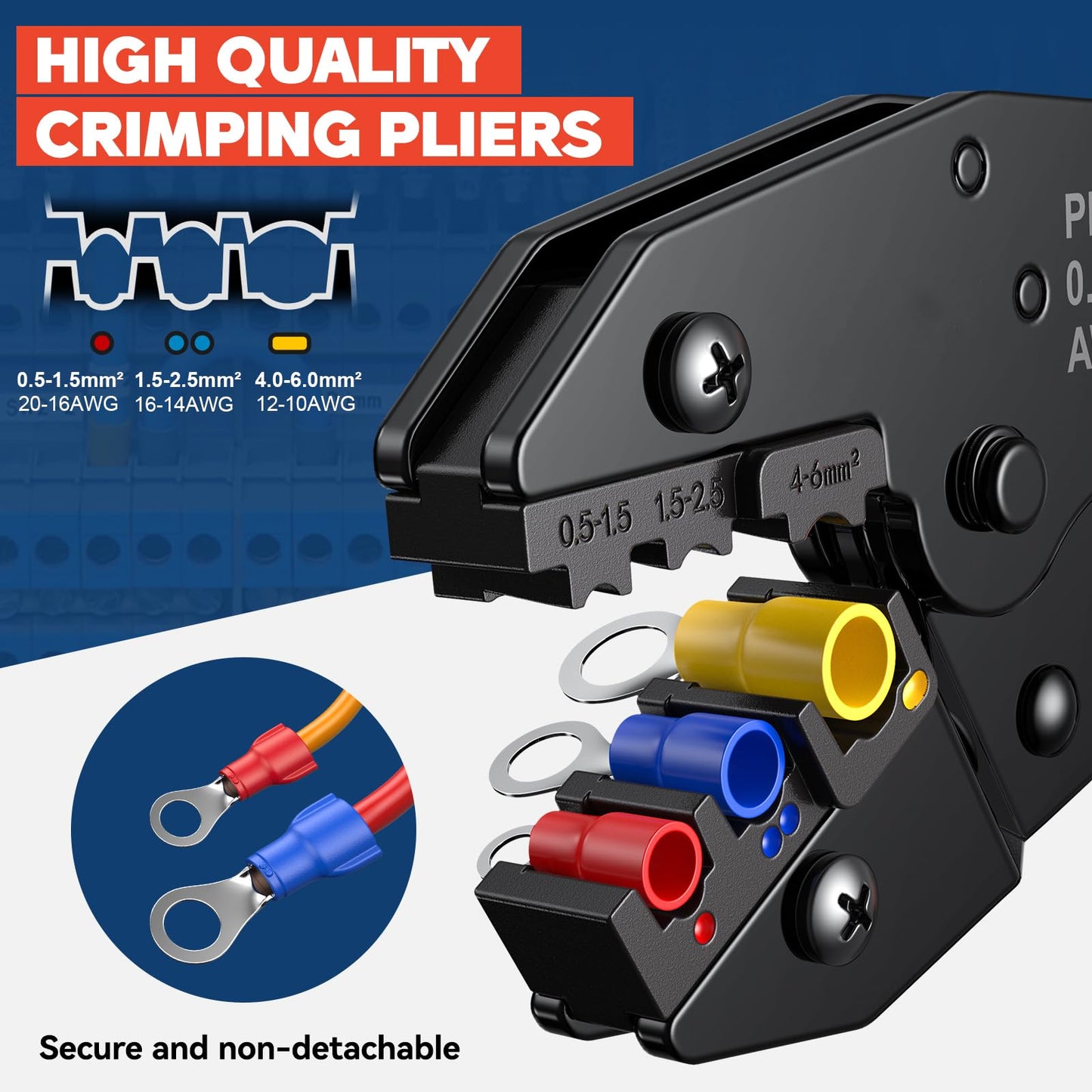 Crimping Tool for Insulated Electrical Connectors -New Version Mzylan Ratcheting Wire Crimper - Crimping Pliers - Ratchet Terminal Crimper - Wire Crimp Tool 22-10 AWG