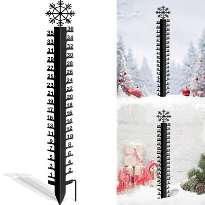 36 inch Snow Gauge Outdoor, Large Snow Measuring Gauge, Winter Snow Measuring Stick, Xmas Snow Depth Measure Rod, Iron Art Snow Gauge for Yard, Lawn and Garden, Christmas Snow Ruler, Easy to Read