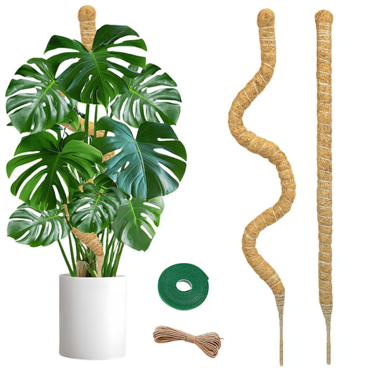 SYCARON Moss Pole, 2 PCS 47.2 Inches Moss Pole Plant Support Monstera, Coco Coir Plant Support Stakes for Small/Medium Potted Climbing Plants, Indoor Plants to Grow Upwards