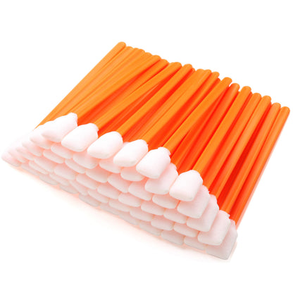 AAwipes Foam Cleaning Swab Sticks (200 pcs Large Rectangular Foam Tips, 5.25", Orange) Cleanroom Cleaning Swab Sponge Stick for Inkjet Printer, Optical Instruments