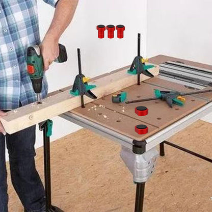 8 Pack 3/4" Bench Dogs Bench Brake, 19mm Aluminum Alloy Bench Dogs Stops with Non-Slip Pads for 19mm Dog Hole Workbench MFT Tables, Woodworking & DIY Projects (Red)