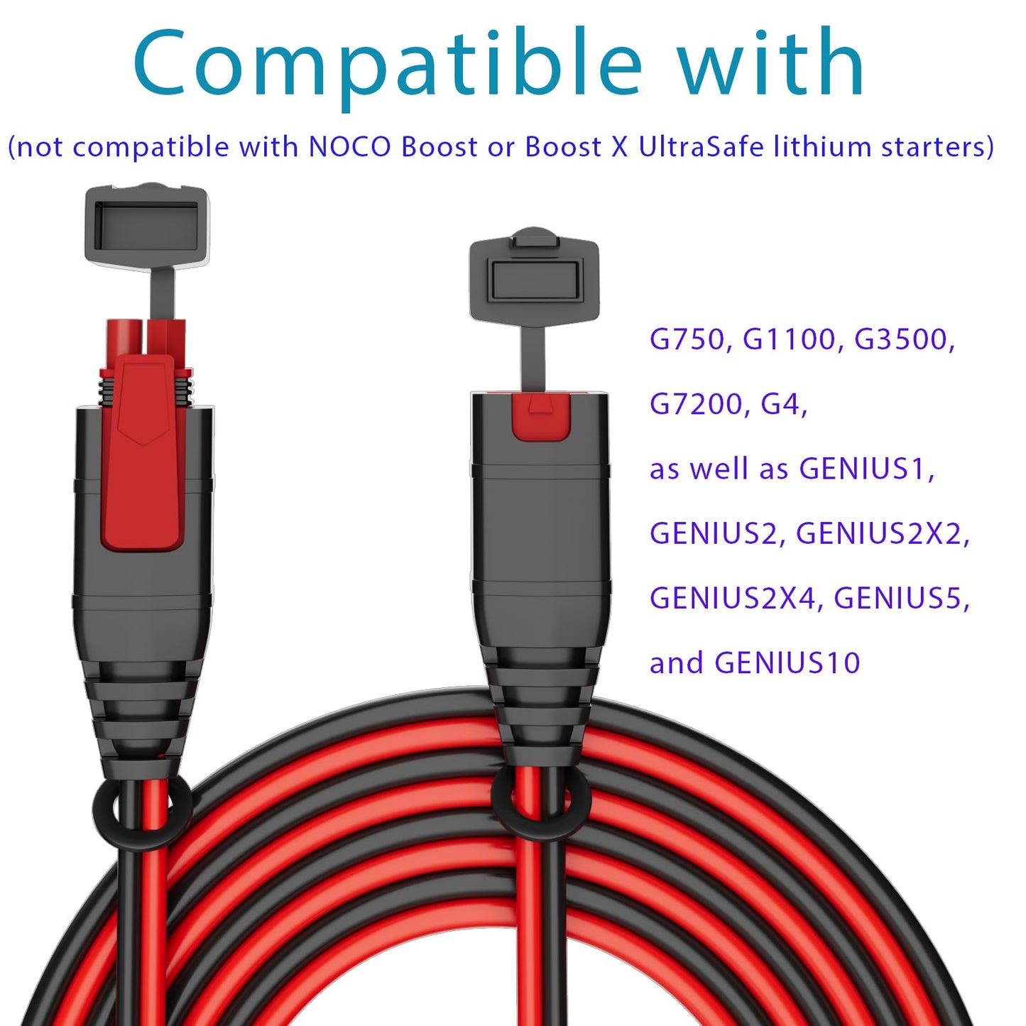 Basysion Compatible with NOCO GC004 X-Connect 10-Foot Extension Cable Wire Harness Replacemen,Compatible with Genius Smart Battery Chargers Accessory