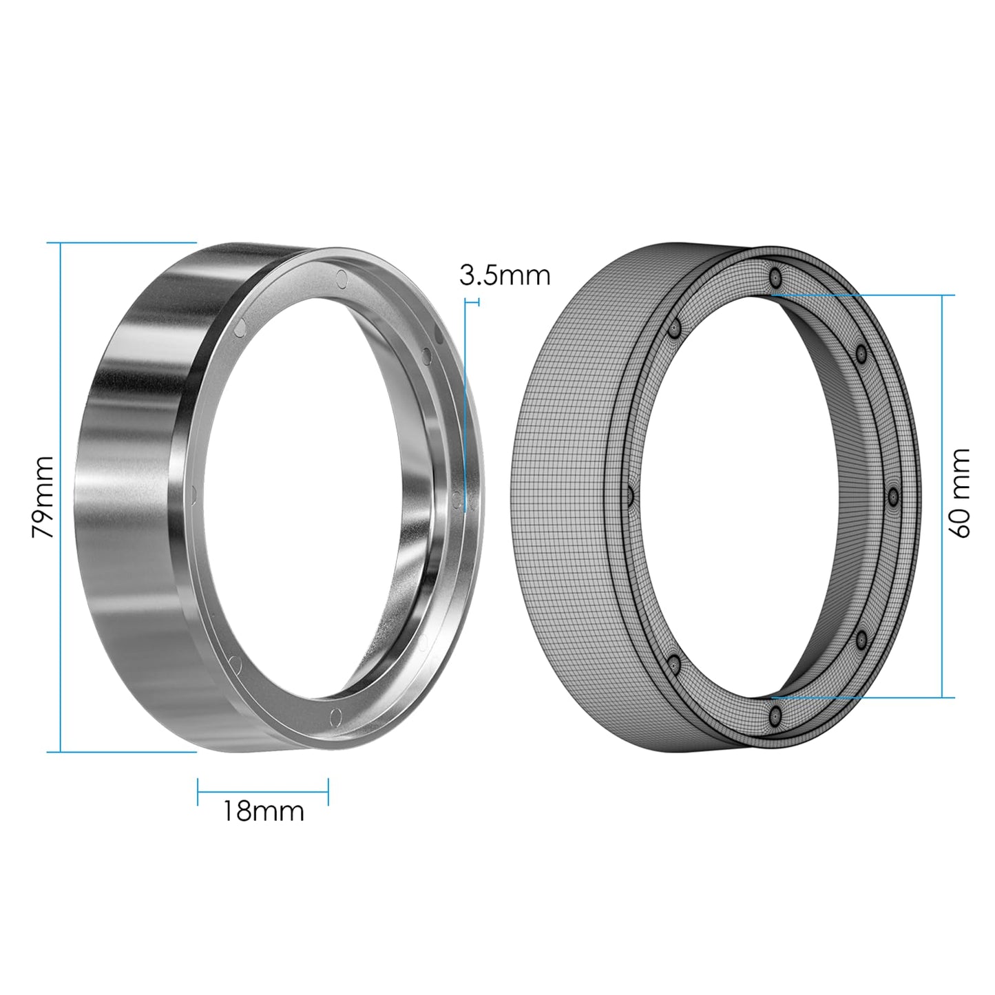 58mm Magnetic Dosing Funnel V2, MATOW Stainless Steel Espresso Dosing Ring with 8 Magnets Compatible with All 58mm Portafilter