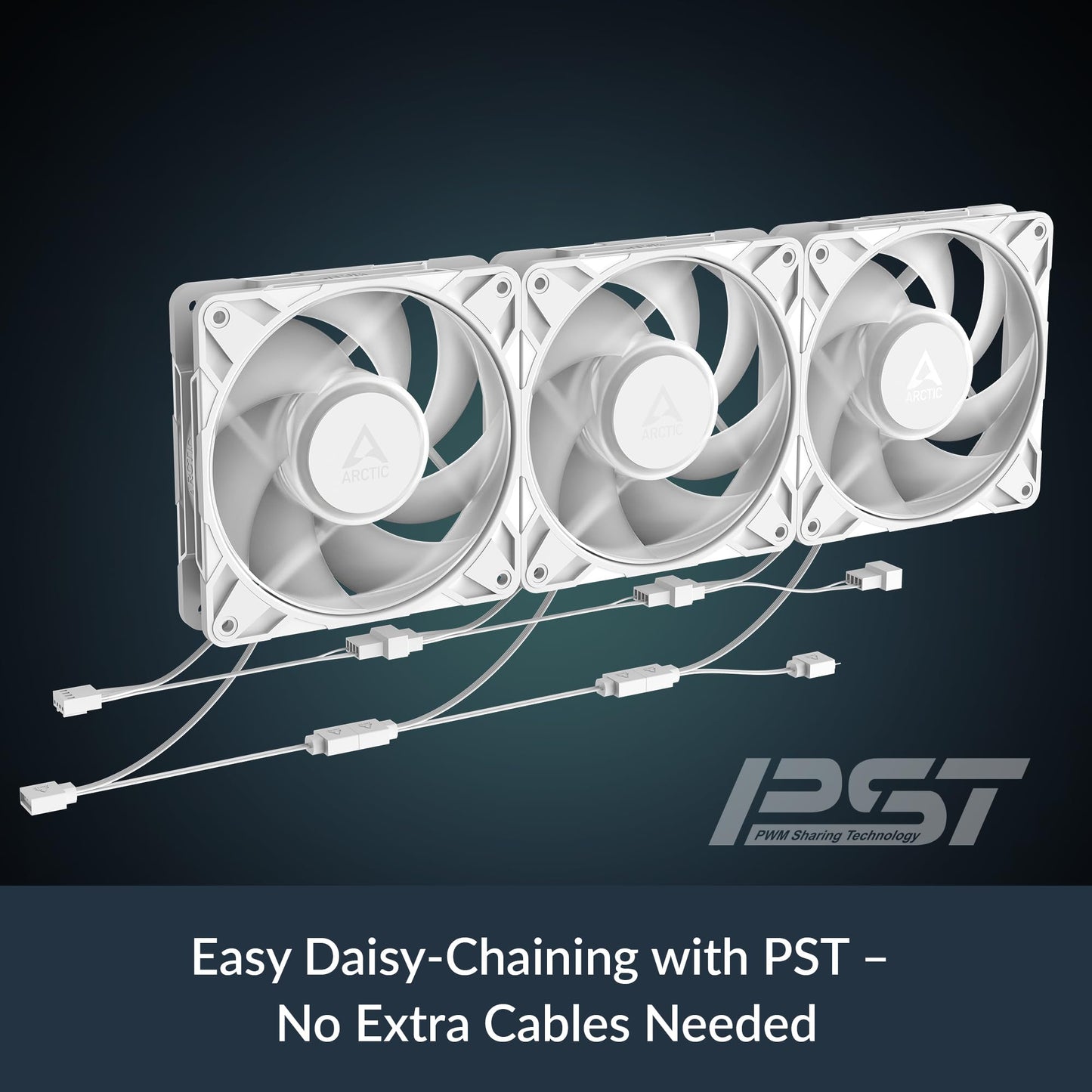 Arctic P12 Pro A-RGB (White) - Powerful Premium Fan, 120 mm PWM Fan with Y-Cable Splitter, 600-3000 RPM, 0 RPM <5% PWM, 5V Digital RGB, Fluid Dynamic Bearing, 4-Pin - White