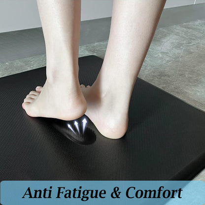 Artnice Kitchen Mats for Floor, 0.75" Cushioned Anti Fatigue Mat, Memory Foam Kitchen Rug, Non Slip Waterproof Comfort Mat for Standing, Home, Office (17.3" x 28", Black)