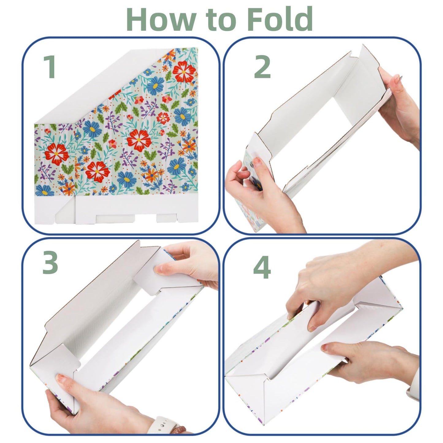 WRINGKIT 20 Pack Cardboard Magazine File Holder, Foldable Magazine Organizer Box, Large Decorative Magazines Storage Bin with Blank Label Sticker for School Office Shelves, File Folders for Documents