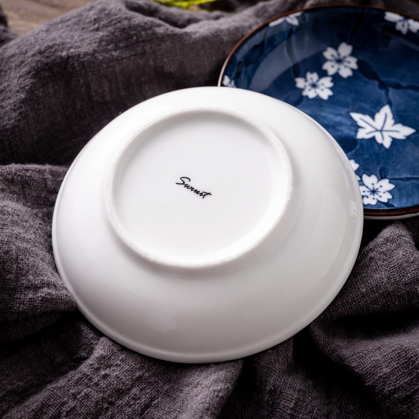 Swuut Japanese Style Ceramic Dipping Bowls,4'' Small Side Dishes Soy Sauce Dish for Sushi Dip,Snack,2.5 Oz Blue and White Pinch Bowl for Kitchen Prep - Set of 6 (4 inch)