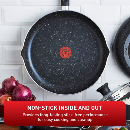 T-Fal Signature 26cm Frypan Non Stick Non Toxic Frying Pan, Thermo-Spot Heat Indicator, Dishwasher Safe, Black