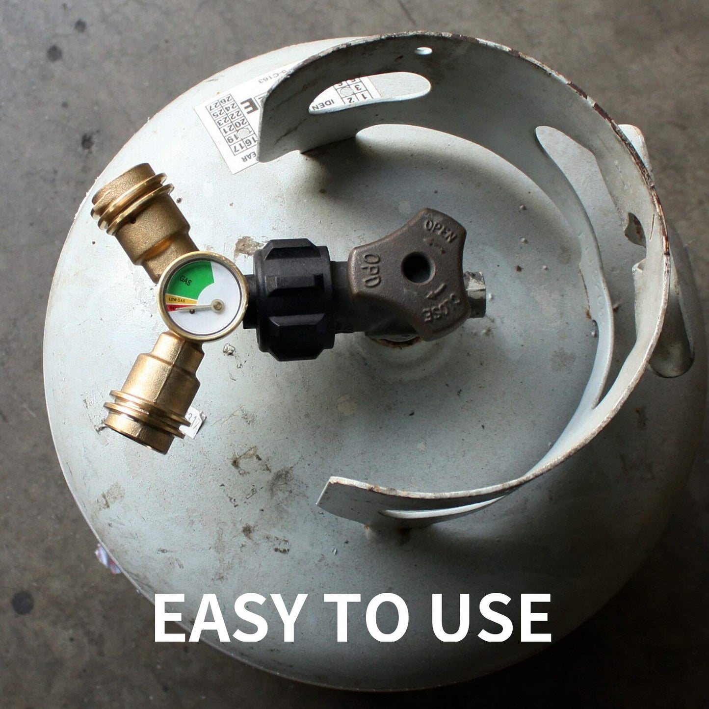 Roastove Dual Propane Tank Connection,Propane Tank Y Splitter Adapter with Gauge, Level Indicator, Gas Pressure Meter for 5-40lb Propane Tank, Work with RV Camper, Cylinder,BBQ Grills, Camping Stoves