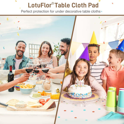 Table Protector Pad with Flannel Backing, Heavy-Duty Vinyl Table Padding Under Tablecloth, Waterproof, Heat Resistant, 72 x 54 inches, Rectangular