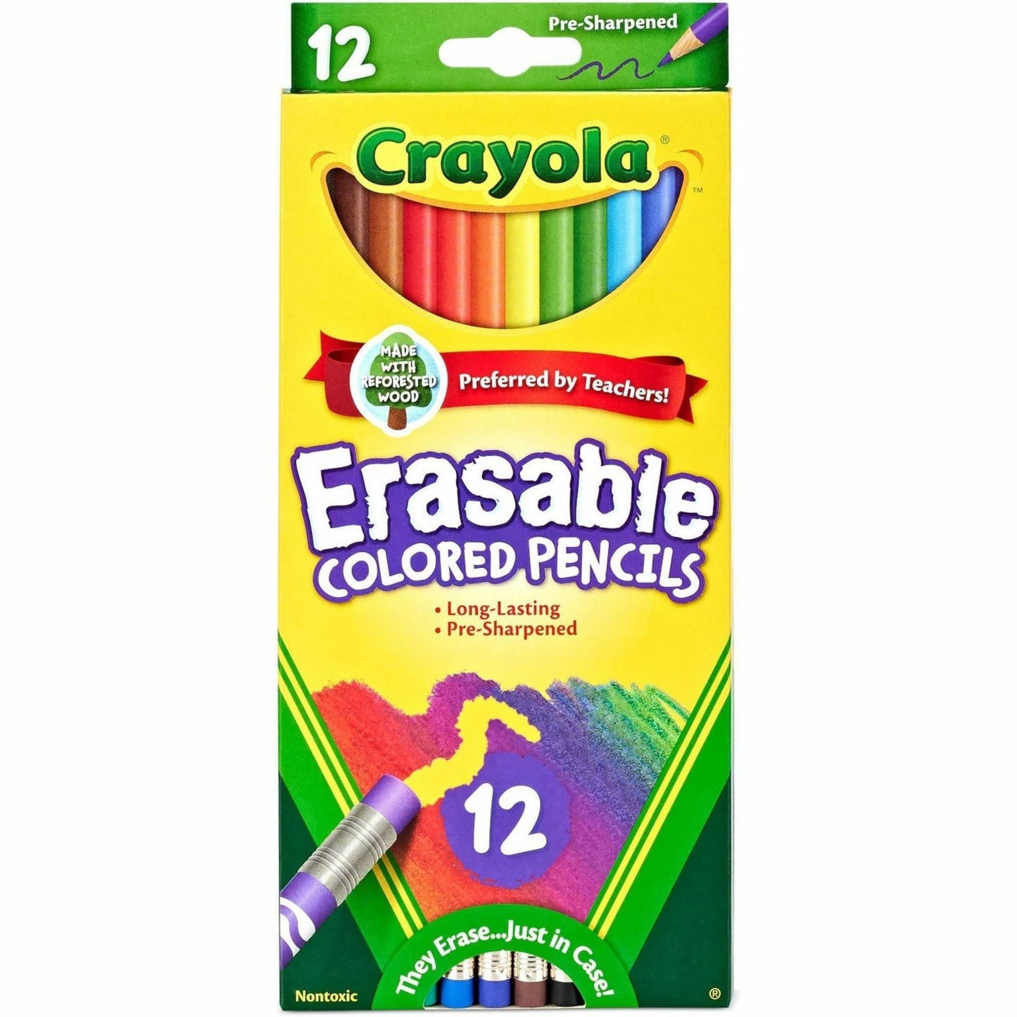 Crayola 68-4412 12 Piece Erasable Colored Pencils