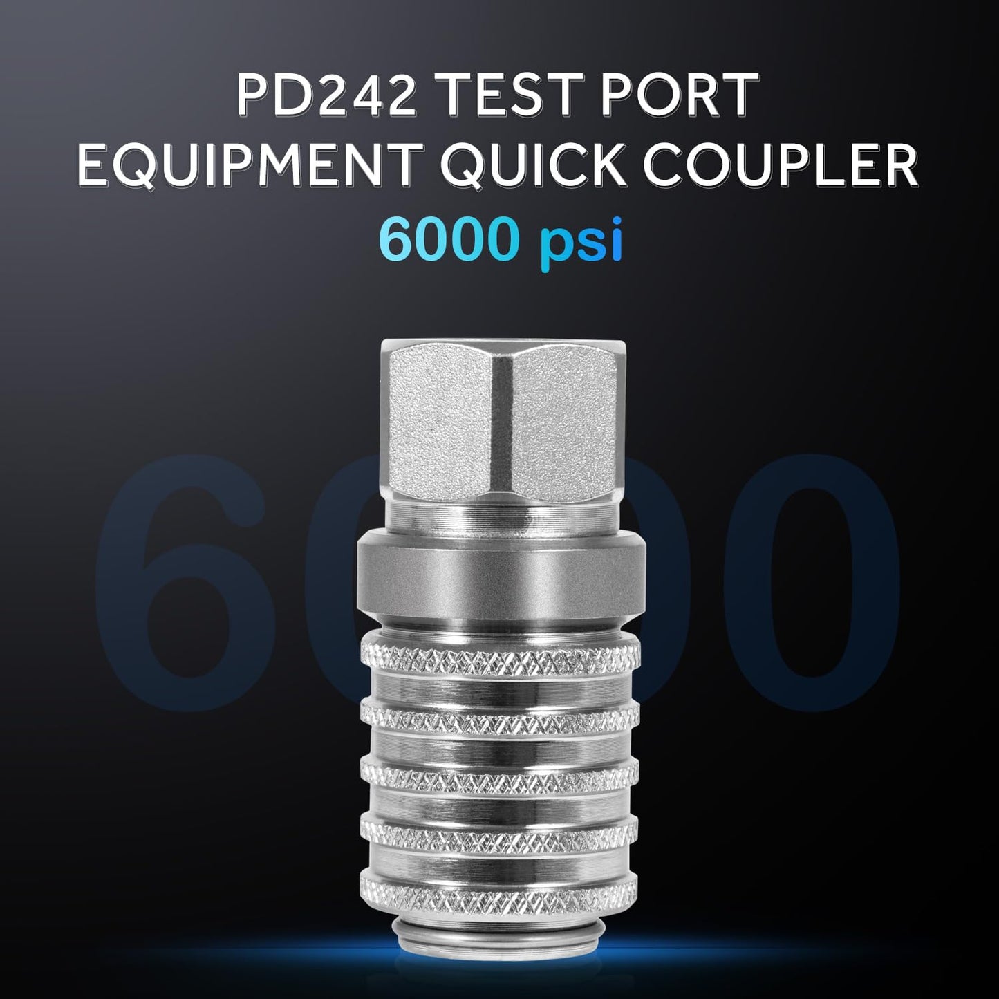 PD242 Series PD Steel Test Port and Diagnostic Equipment Quick Coupler with Female Pipe Thread, 1/8" Body Size, 1/4"-18 NPTF Thread Size, 2.12" Length