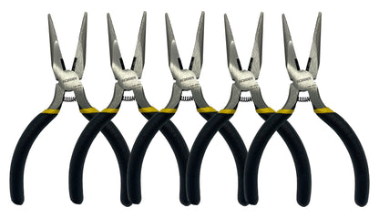 BOOSDEN 5 inch Small Needle Nose Pliers Set, 5 Pack,Small Pliers Set, Mini Precision Pliers Set,Mini Long Nose Pliers with Wire Cutter for Jewlery Making and DIY