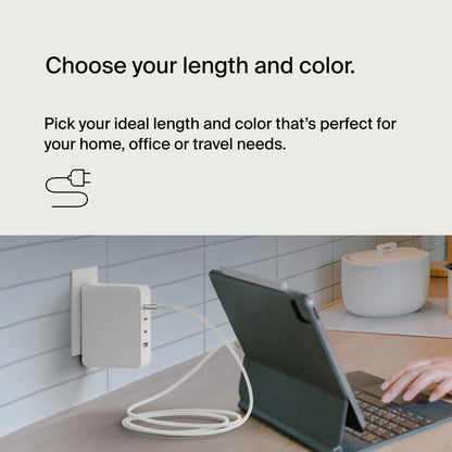 Belkin BoostCharge USB-C to USB-C Power Cable (2M/6.6ft) Fast Charging Cable 240W Power Delivery USB-IF for MacBook Pro, iPad, iPhone 16 Series, Galaxy S25 Series, Nintendo Switch 2 & More - White